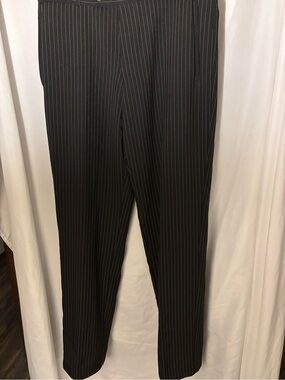 Men's Black Pinstripe Dress Trousers